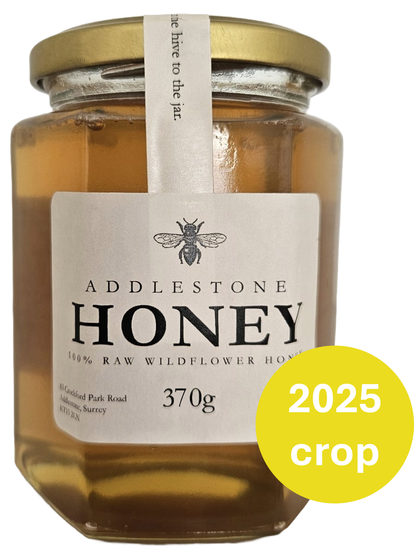 Spring 2025 Pure Raw Wildflower honey 370g jar - Addlestone honey