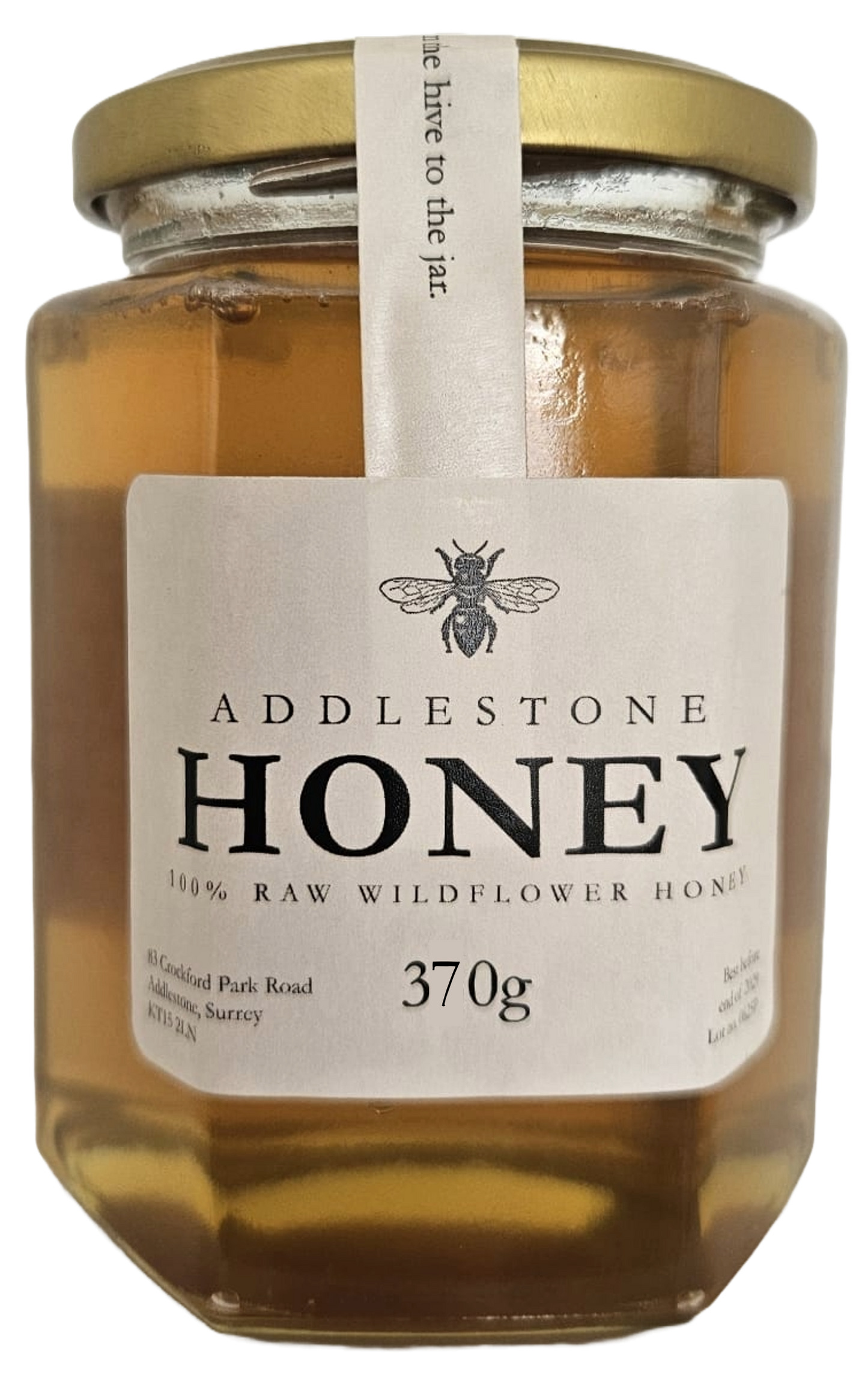 Spring 2025 Pure Raw Wildflower honey 370g jar - Addlestone honey