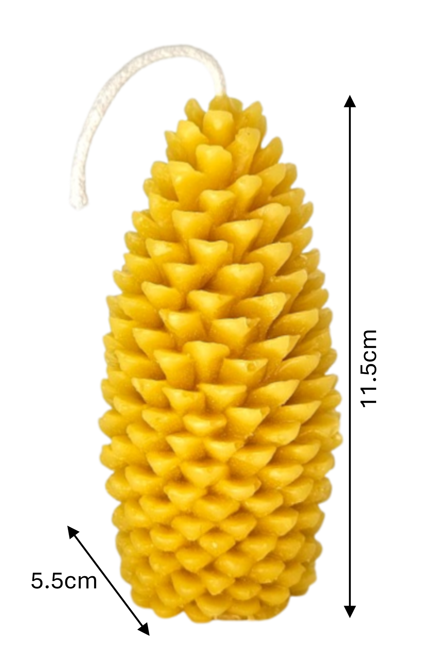 Handmade pure beeswax pinecone candle - Addlestone honey