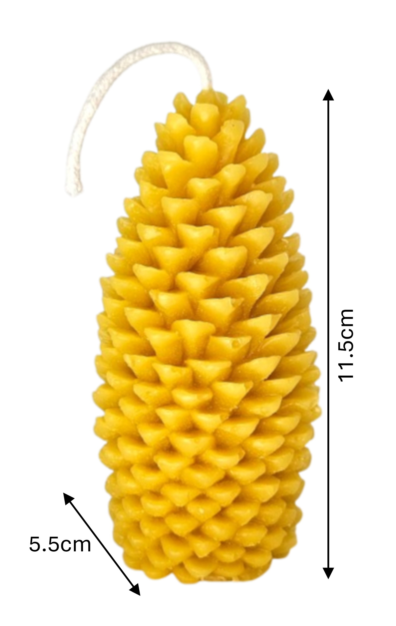 Handmade pure beeswax pinecone candle - Addlestone honey