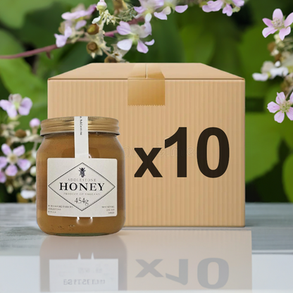 Bulk box of 10 jars of pure local raw honey