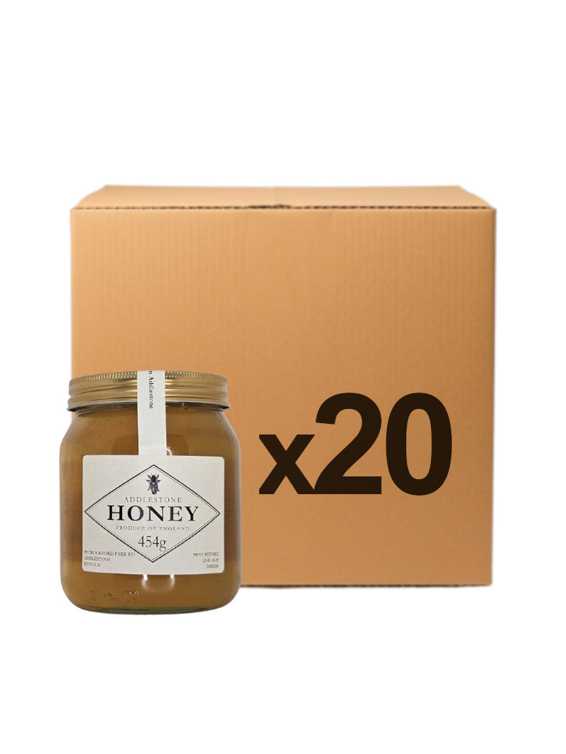 Bulk box of 20 jars of pure local raw honey