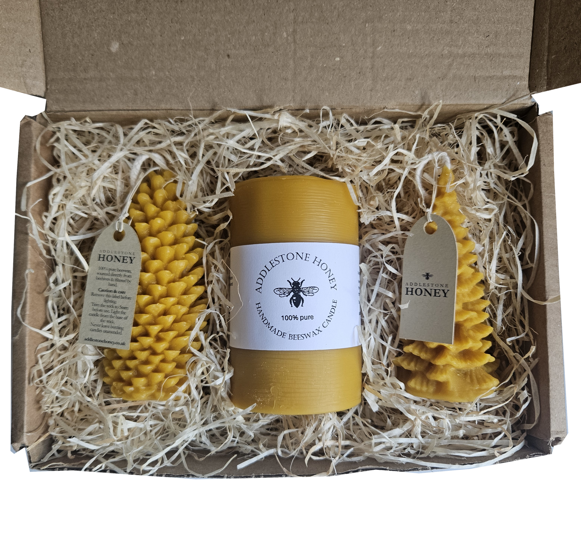 Pure beeswax candles gift box - Addlestone honey