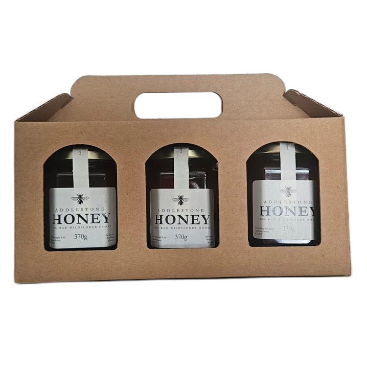 Giftbox of 3 jars of raw honey