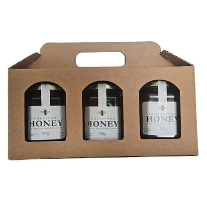 Giftbox of 3 jars of raw honey