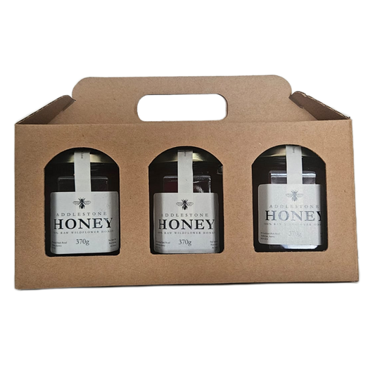 Giftbox of 3 jars of raw honey