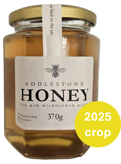Spring 2025 Pure Raw Wildflower honey 370g jar - Addlestone honey