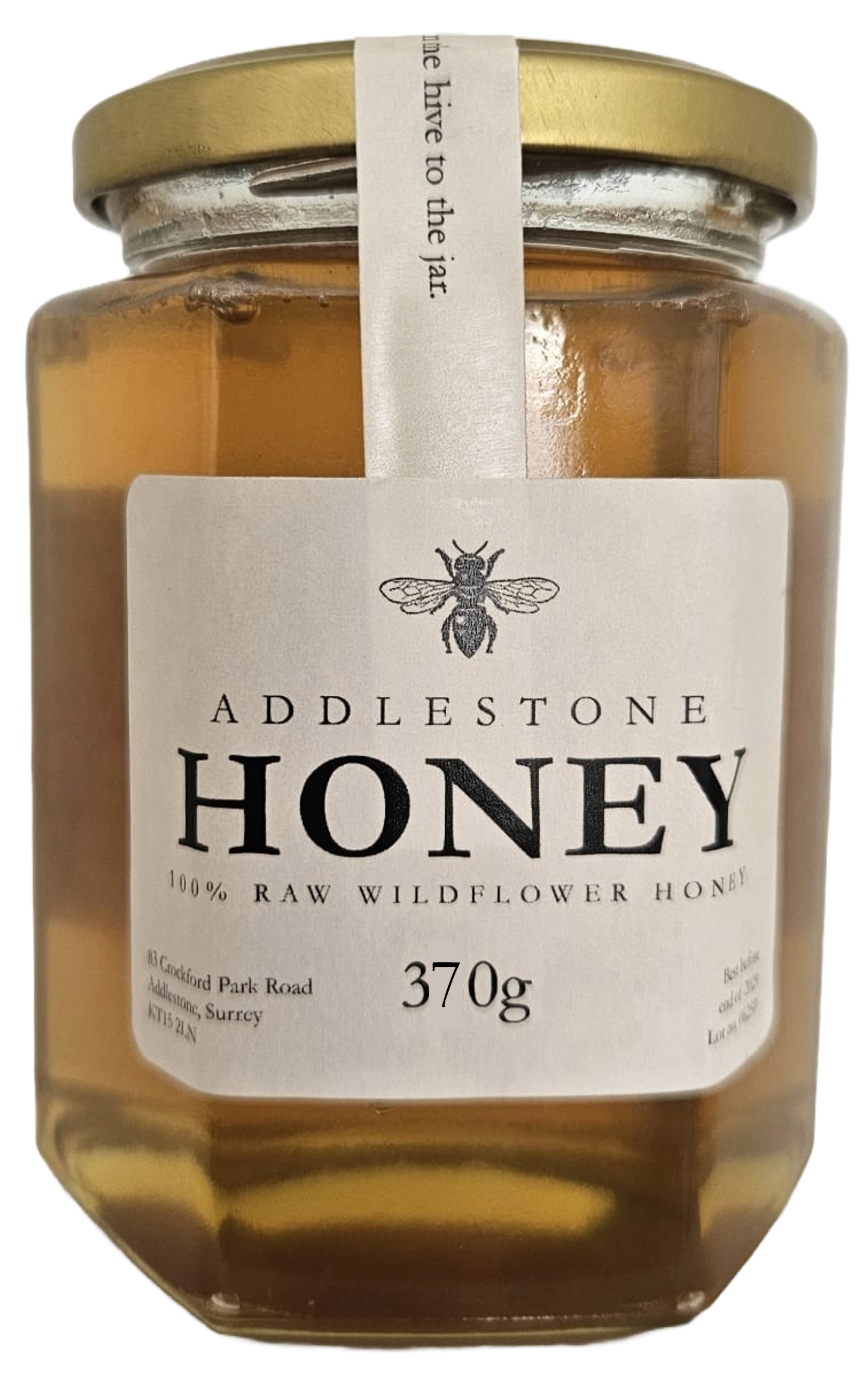 Spring 2025 Pure Raw Wildflower honey 370g jar - Addlestone honey