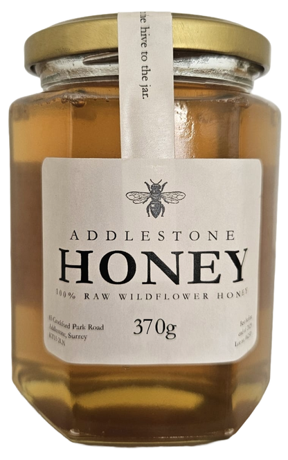 Spring 2025 Pure Raw Wildflower honey 370g jar - Addlestone honey