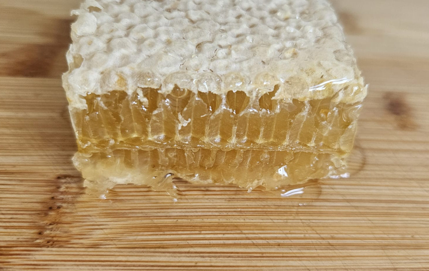 Fresh raw cut honey comb