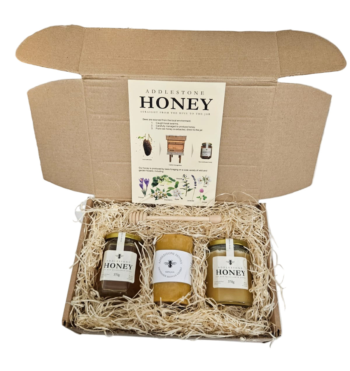 Honey and candle Christmas gift box