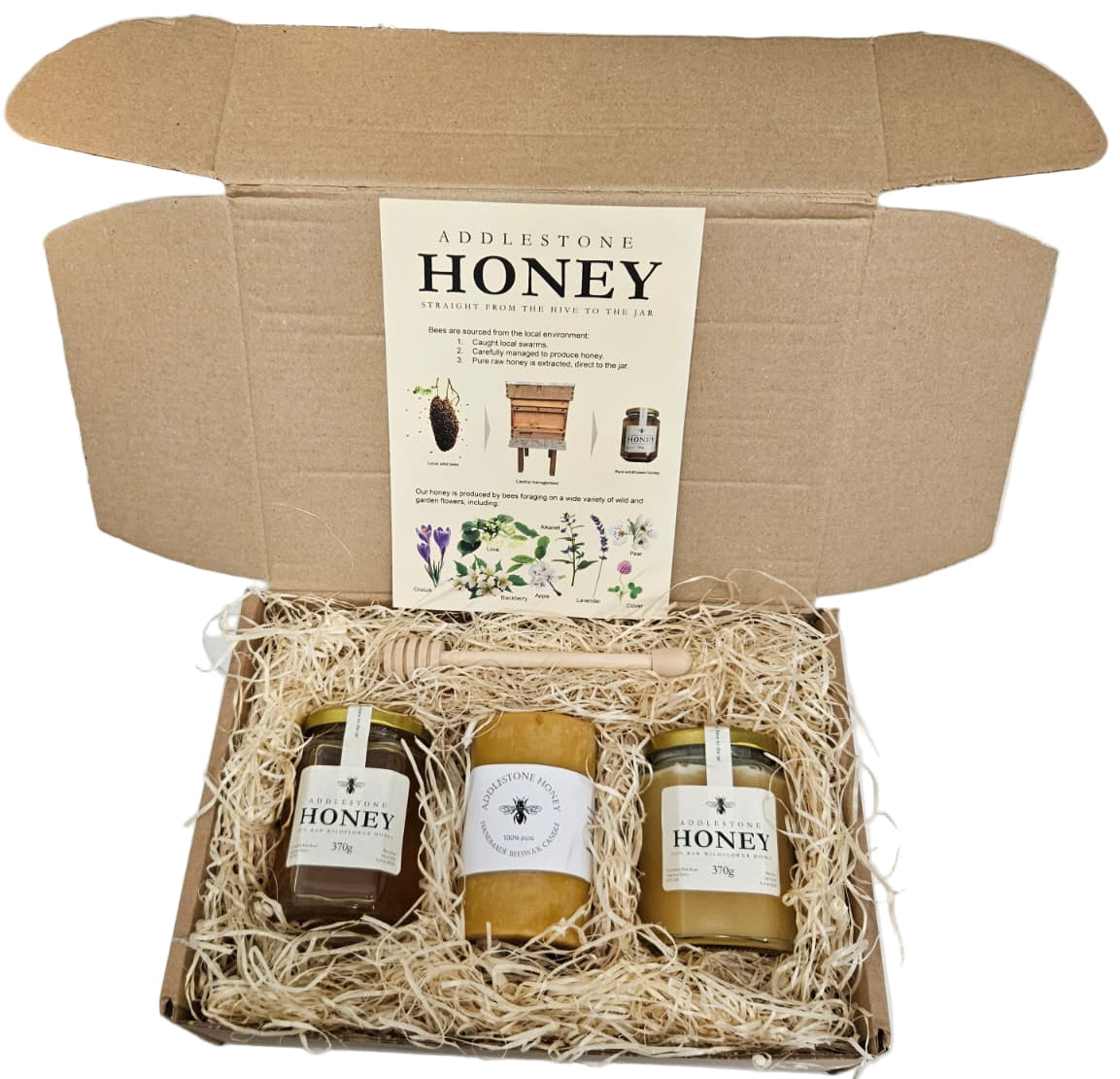 Honey & Beeswax Candle gift box - Addlestone honey