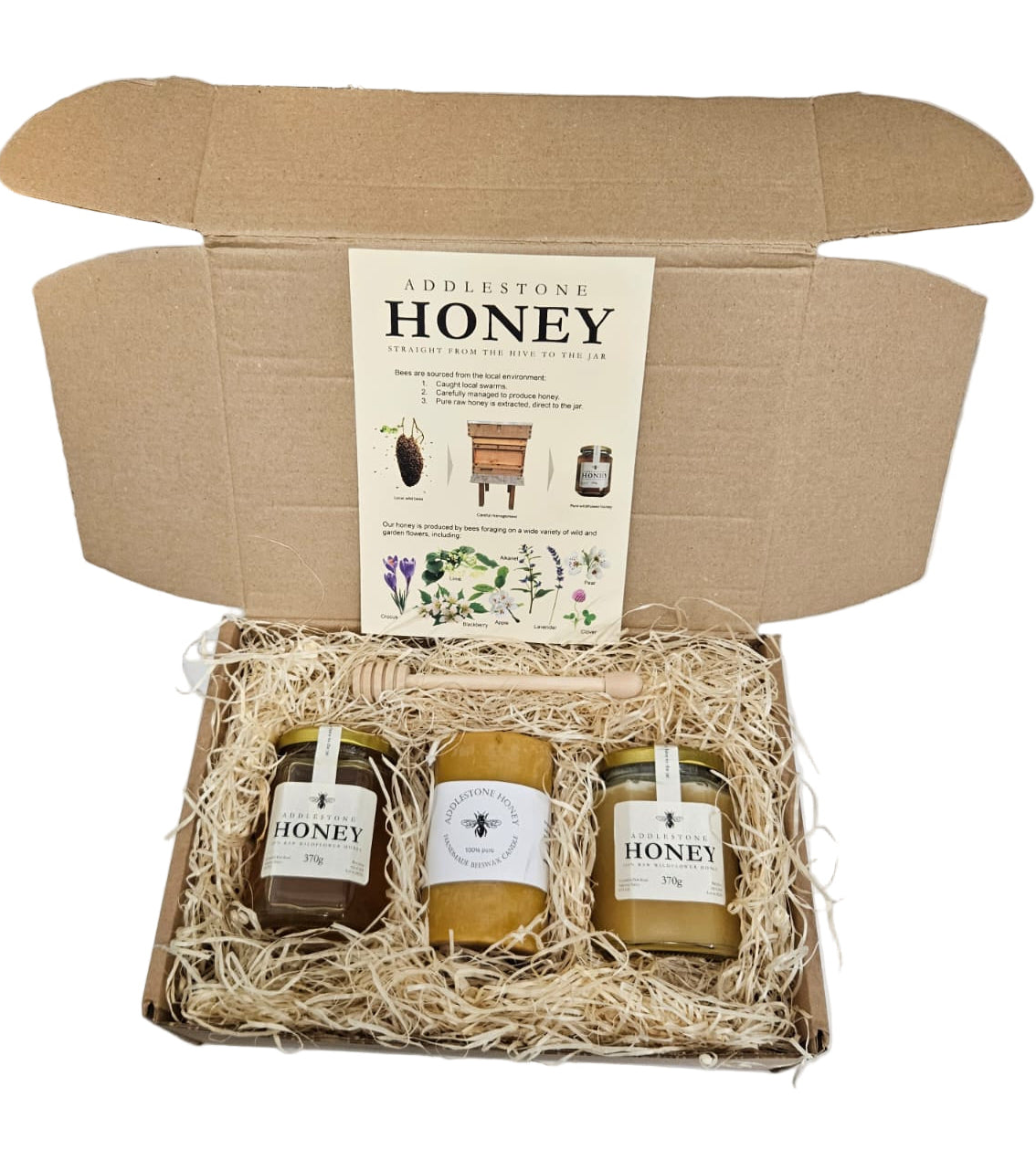 Honey & Beeswax Candle gift box - Addlestone honey