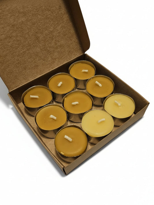 Pure beeswax candles in a presentation box