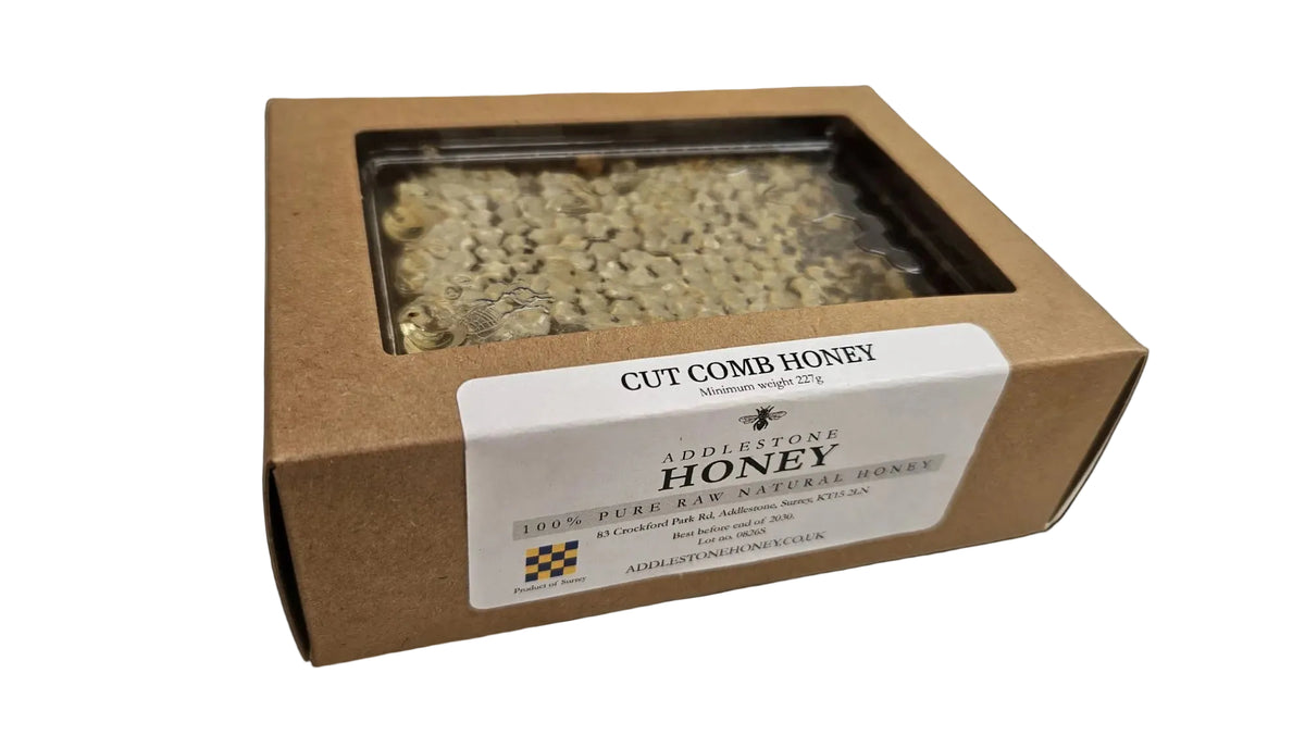 A box of pure cut comb honey