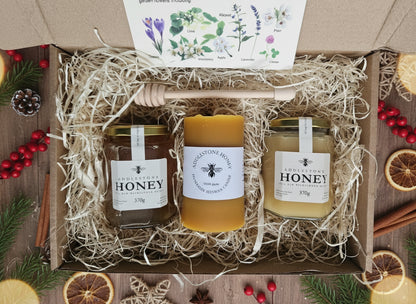 Xmas pure honey and pure beeswax candle gift box