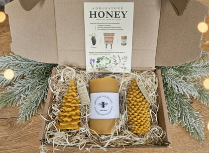 Gift box of 3 pure beeswax candles
